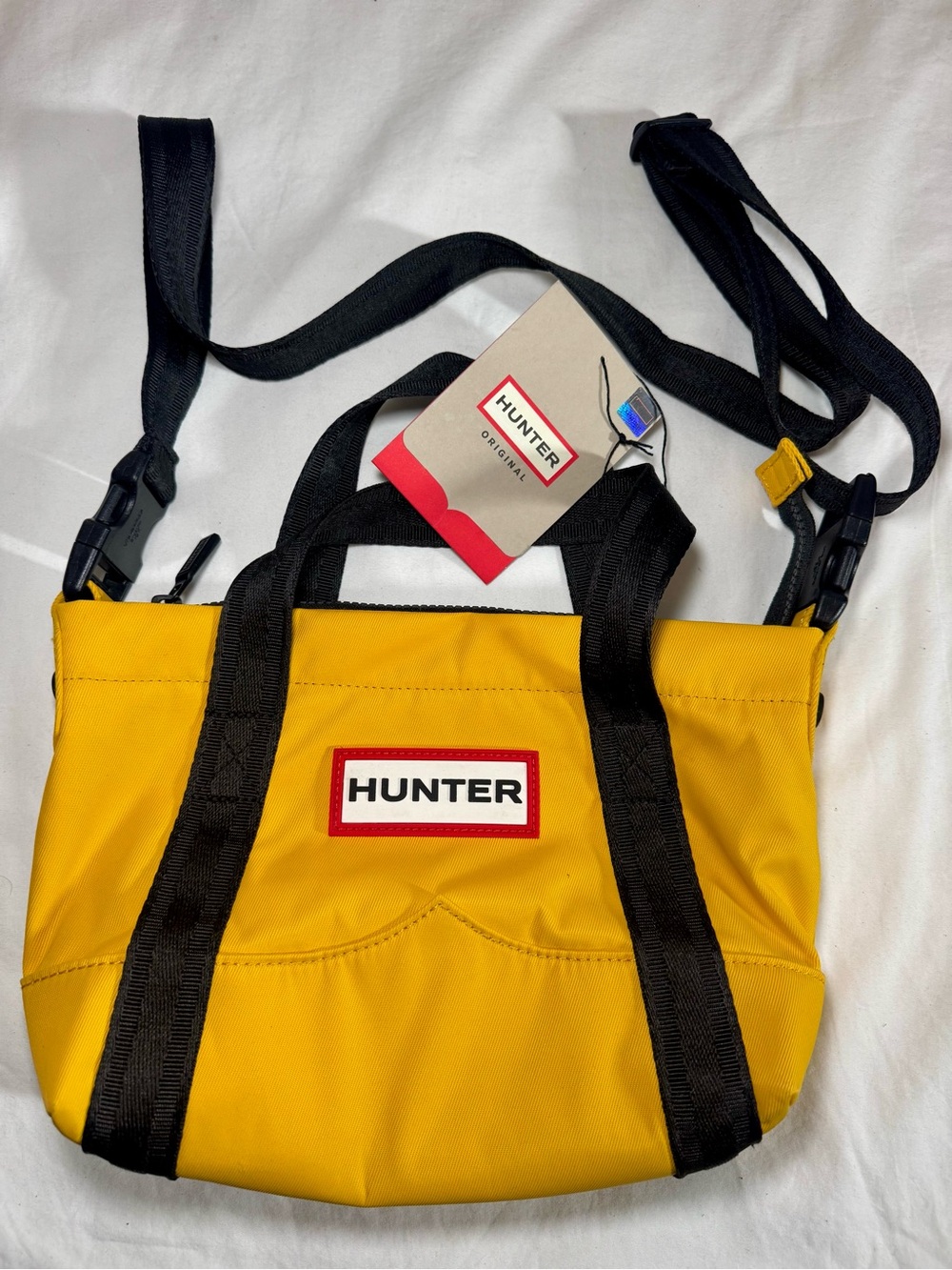 HUNTER ORIGINAL ESSENTIAL MINI tote shoulder Bag UBS7112KBM-NVY Nylon yellow new